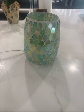 Green Mosaic Glass wax warmer - Home Accents